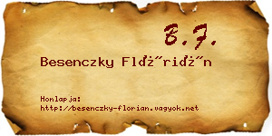 Besenczky Flórián névjegykártya